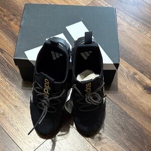 Adidas Kids Black and Gold Sneakers size 5.5 running